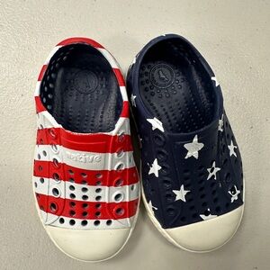 Native Red and Blue Sneakers Patriotic Design